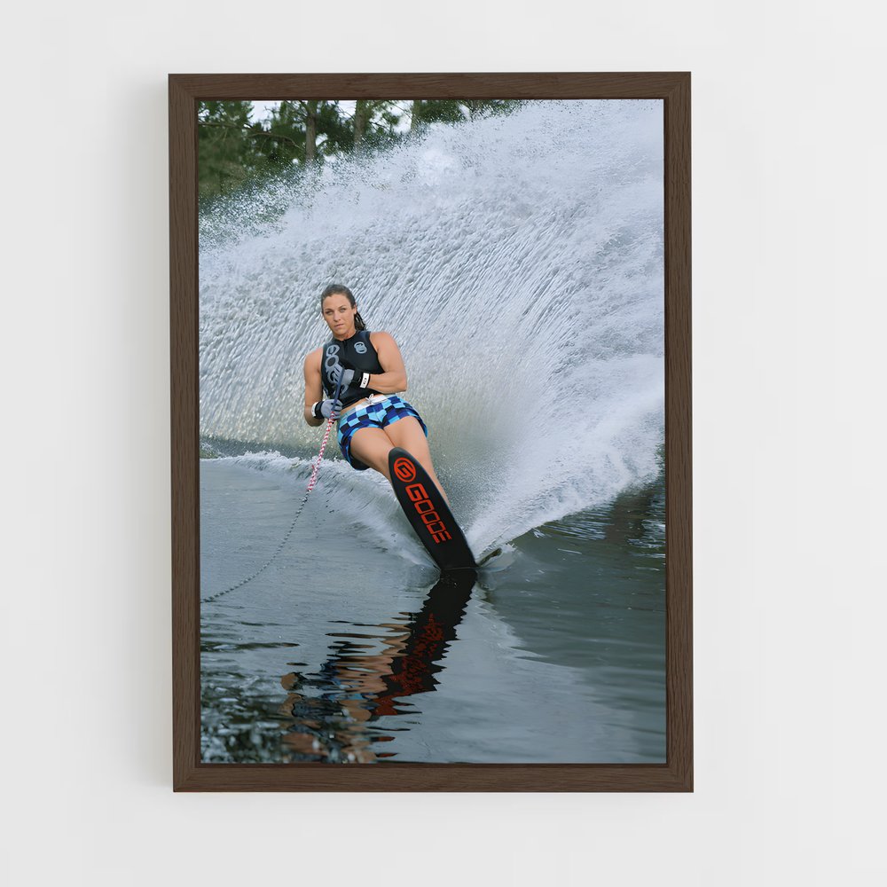 Poster Glisse Émeraude – affiche Ski nautique (vue 5)